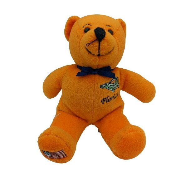 Symbolz Florida Sunshine state Orange Beanie Bear Patriotic Plush USA 7" - Picture 1 of 6